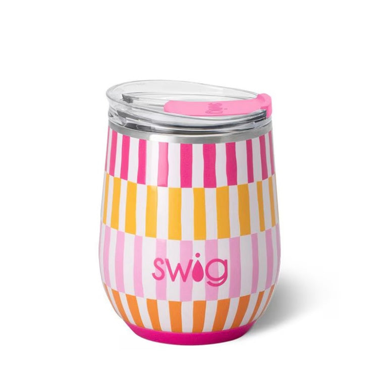 Swig Sherbet Stripe 12oz Stemless Wine Cup