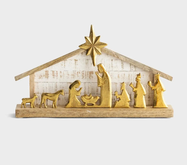 Wood Nativity Scene