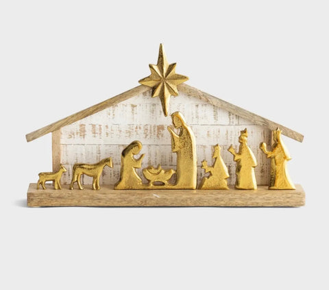 Wood Nativity Scene