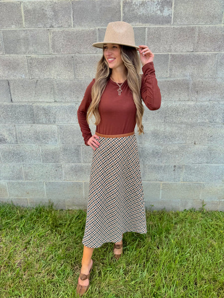 Rustling Checkered Skirt