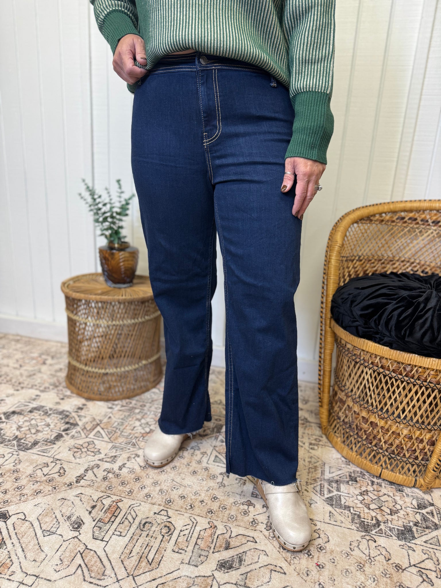 Zenana Dark Denim Straight Leg Jeans