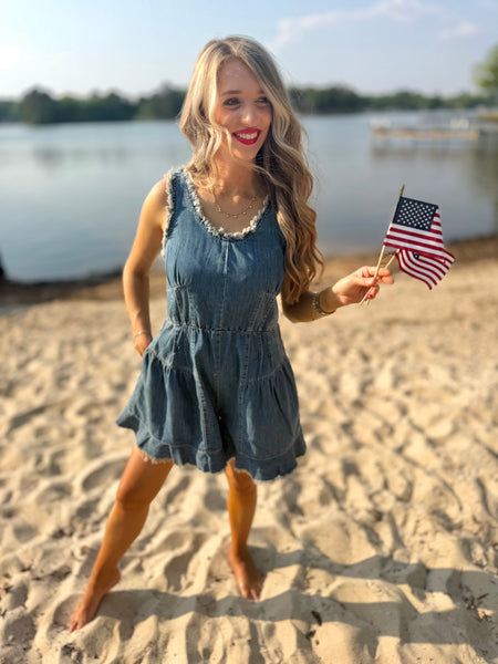 Making Statements Denim Romper