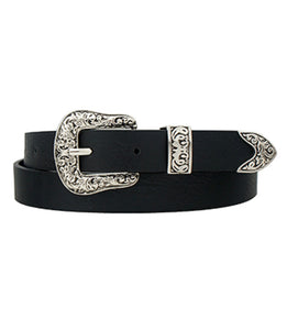 Western Black Buckle Belt