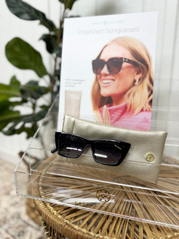 Emma Black Mary Square Sunglasses