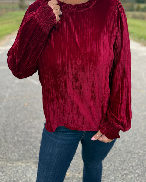 Winterberry Velvet Top