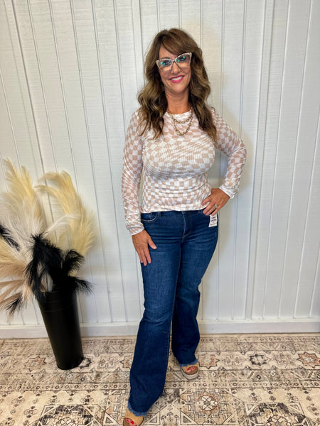 Risen Jeans Tummy Control Mid Rise Flares
