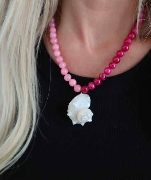 Chansuttpearls Pink Seashell Necklace
