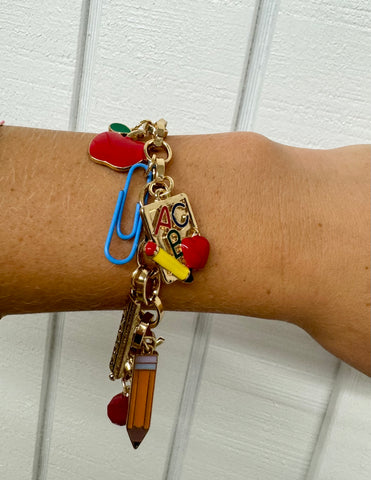 School Themed Charm Bracelet