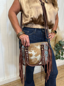 Western Tassel Cowhide Crossbody