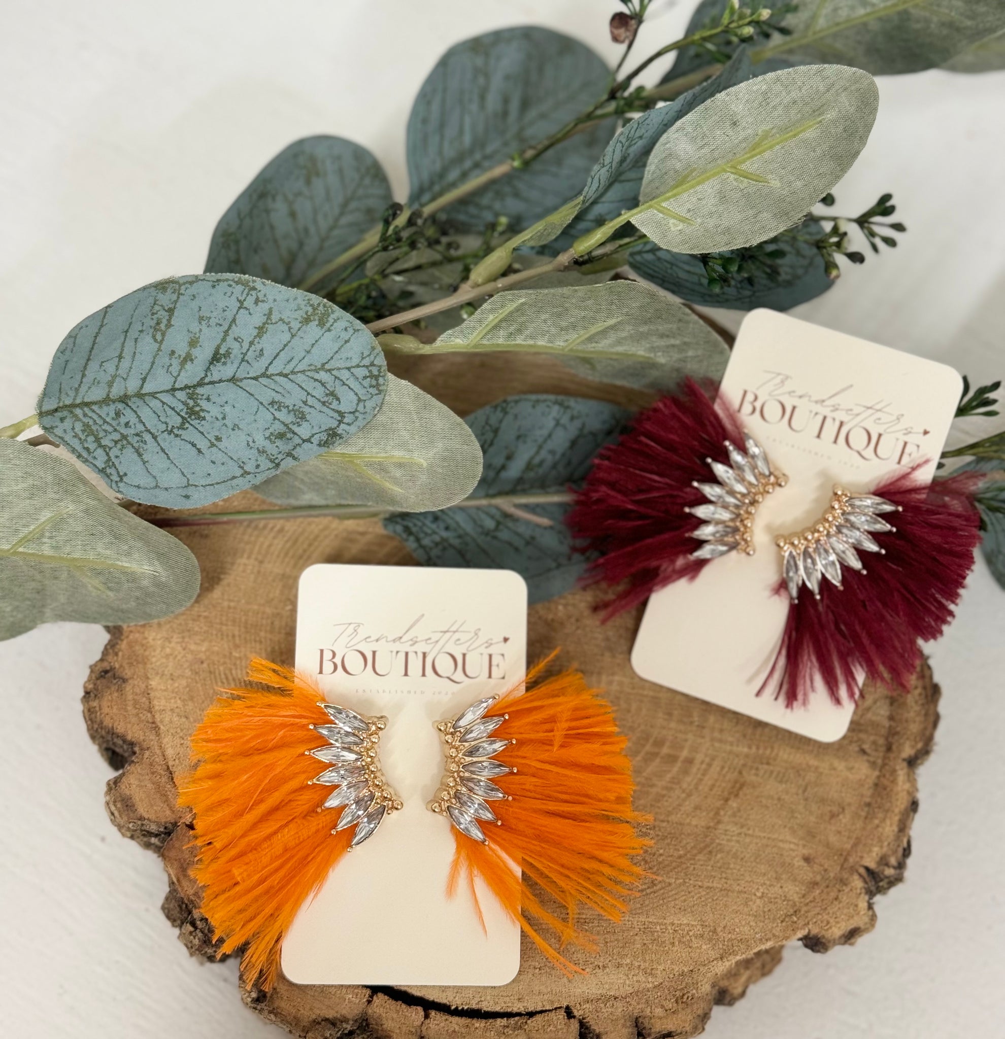 Gameday Fur Wing Shaped Earrings