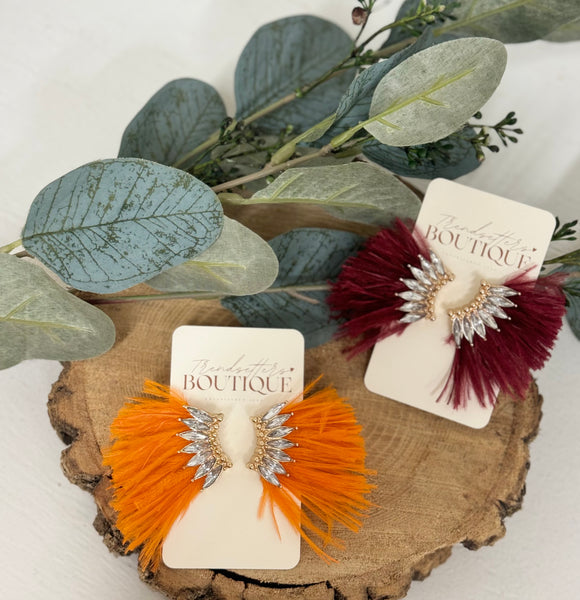 Gameday Fur Wing Shaped Earrings