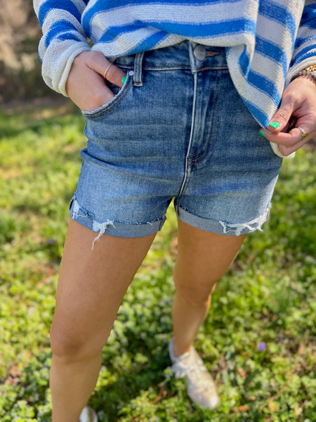 Risen Medium Washed Cuff Shorts