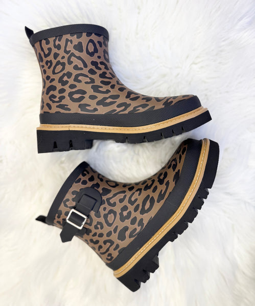 Corkys Drip Leopard Rain Boots