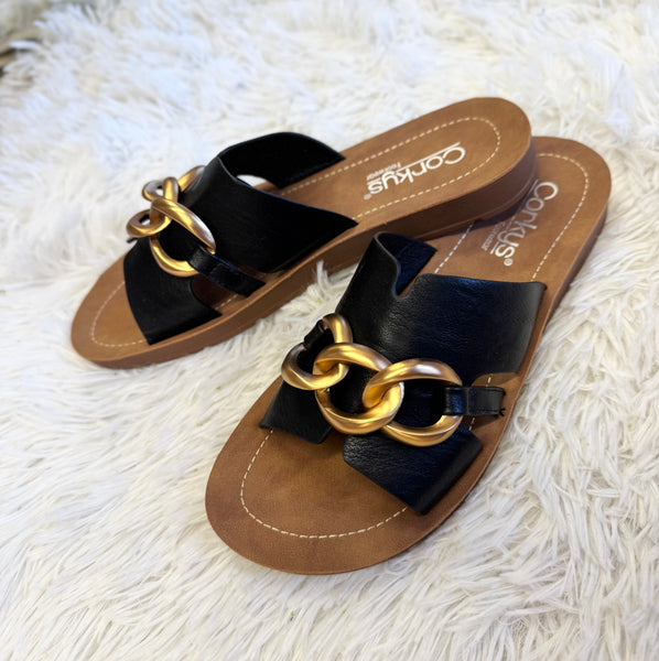 Corkys Chain Letter Sandals