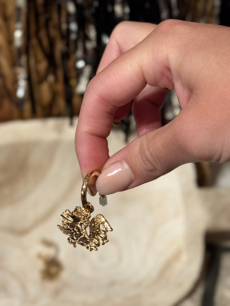 Mini Gamecock Hoop Earrings