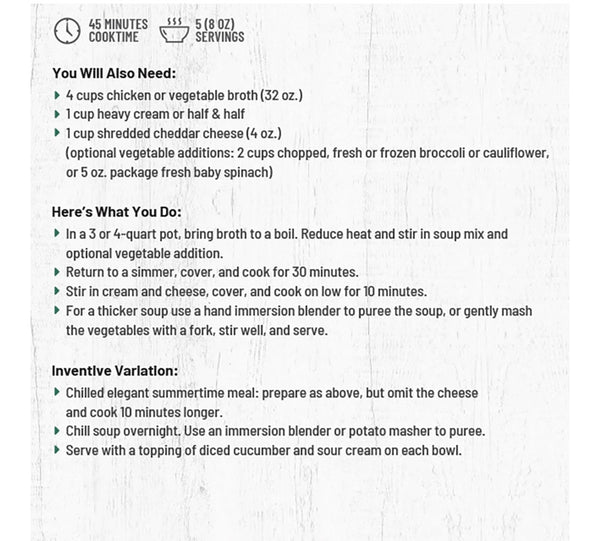 Broccoli Cheddar Soup Mix