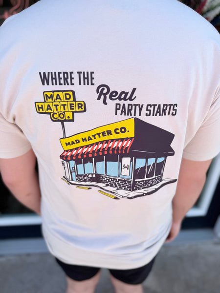 Mad Hatter Where The Real Party Starts Tee
