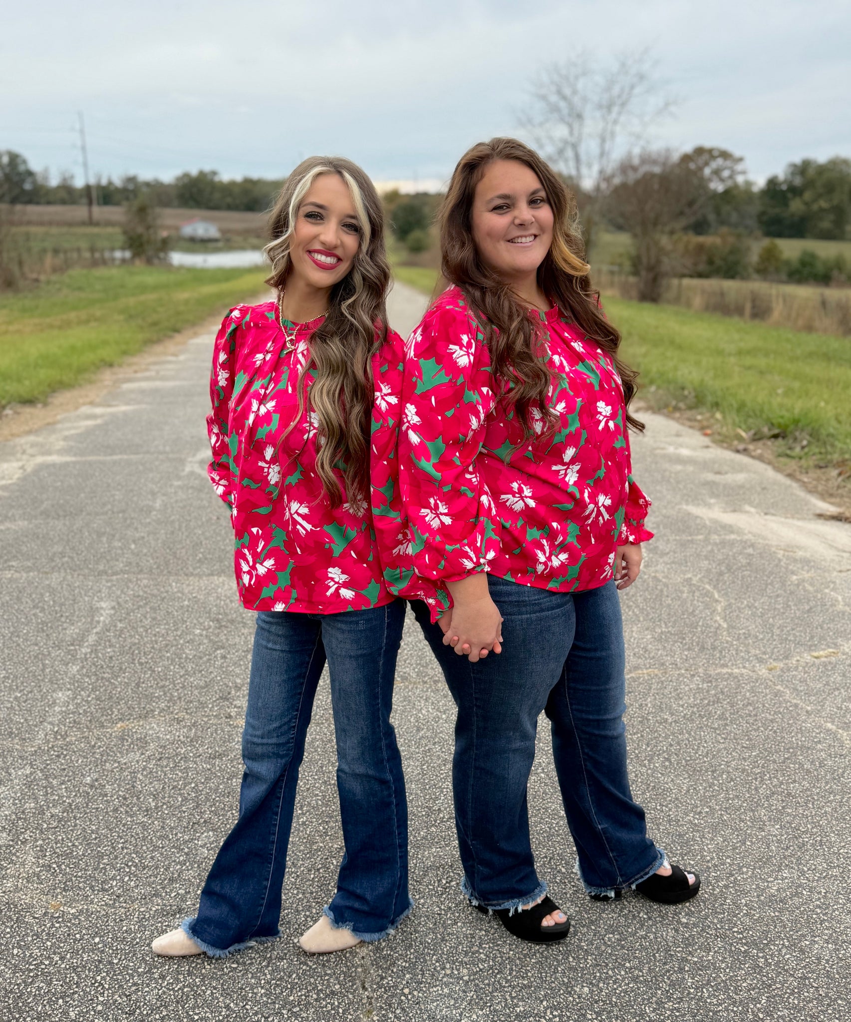 Quinn Pretty Poinsettias Top