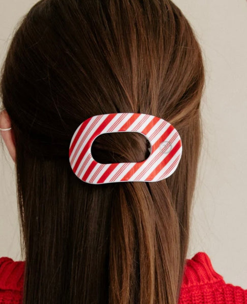 Teleties Candy Cane Crush Flat Round Hair Clip