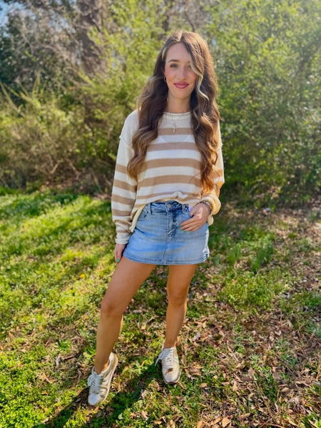 Risen Light Denim Skort