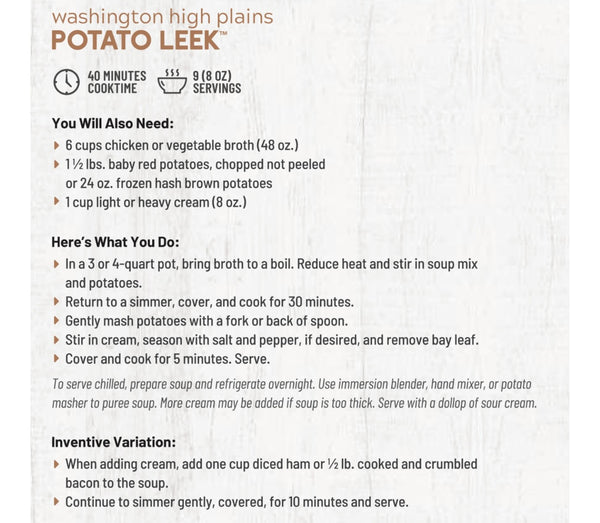 Potato Leek Soup Mix