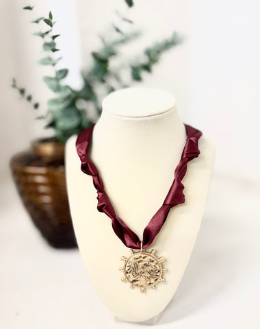 Gamecock Coin Scarf Necklace