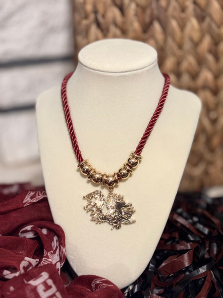 Rope Gamecock Necklace