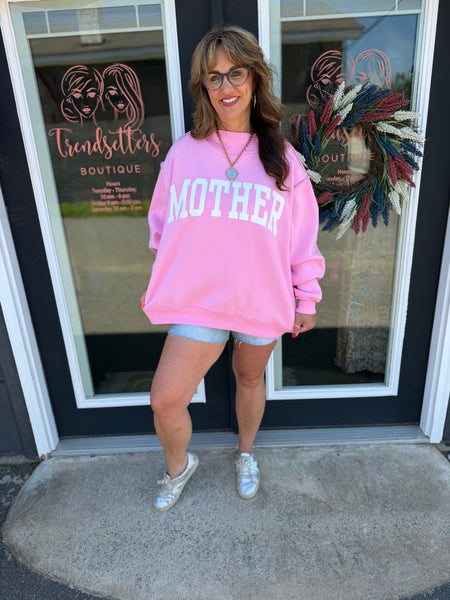 Mother & Cool Mom Oversized Reversible Crewneck