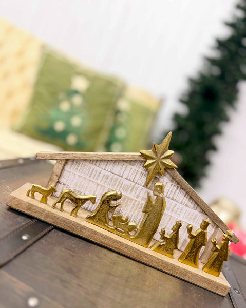 Wood Nativity Scene