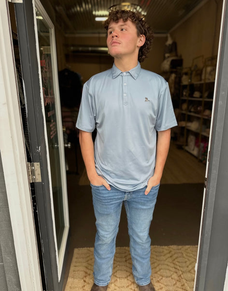 Roost Blue Solid Polo