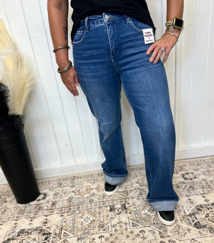 Risen Jeans Tummy Control Cuffed