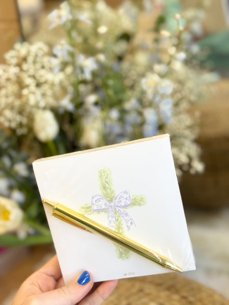 Boxwood Cross Notepad & Pen Gift Set