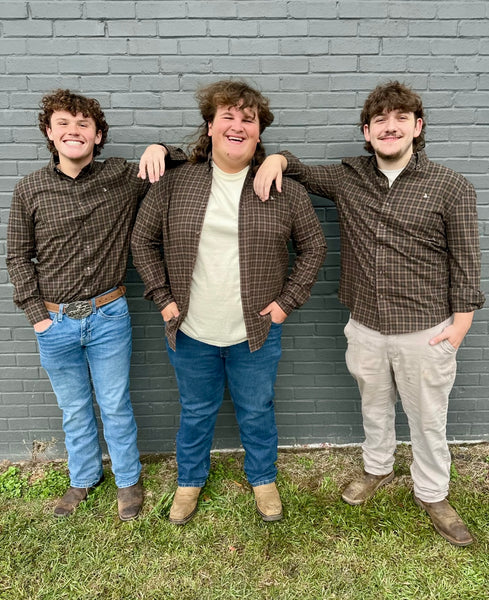 Roost Evergreen Brown Button Down