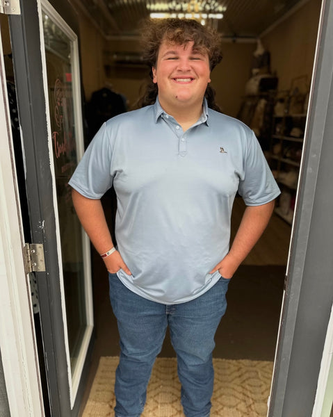 Roost Blue Solid Polo