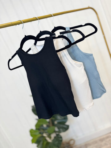 Ribbed Tank With Built In Bra