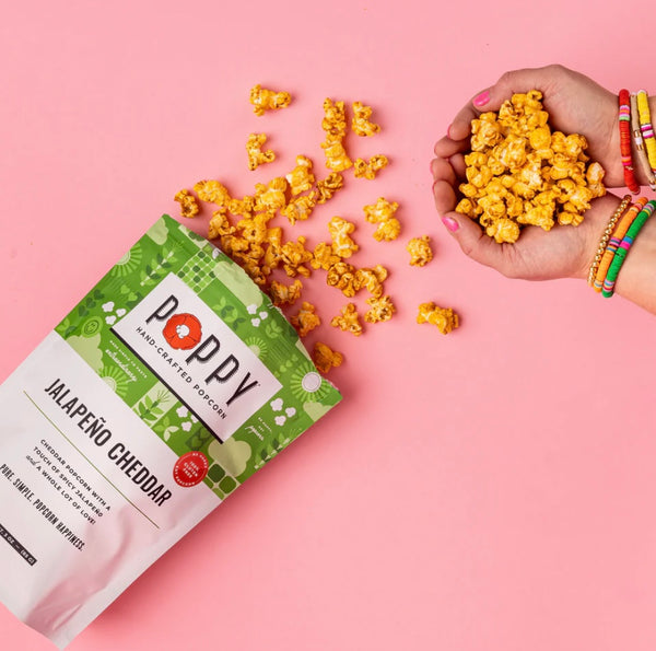 Poppy Jalapeño Cheddar Popcorn