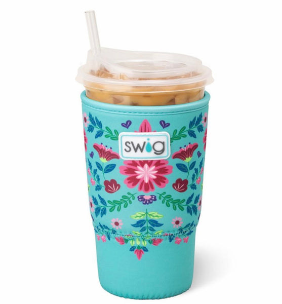Swig Flora Azul Iced Cup Coolie Large