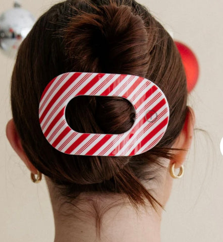 Teleties Candy Cane Crush Flat Round Hair Clip