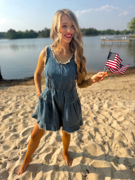 Making Statements Denim Romper