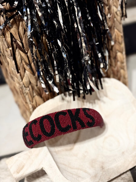 Beaded Gamecocks Headband