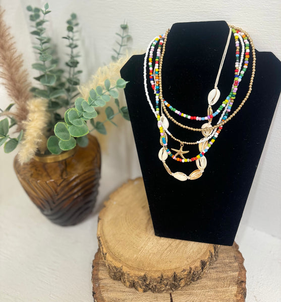 Multi Colored 5 Strand Necklace