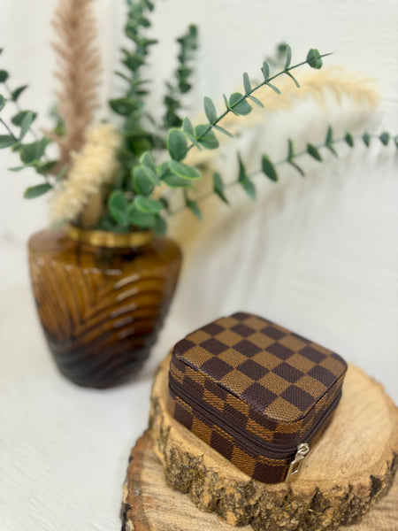 Checkered Travel Jewelry Box