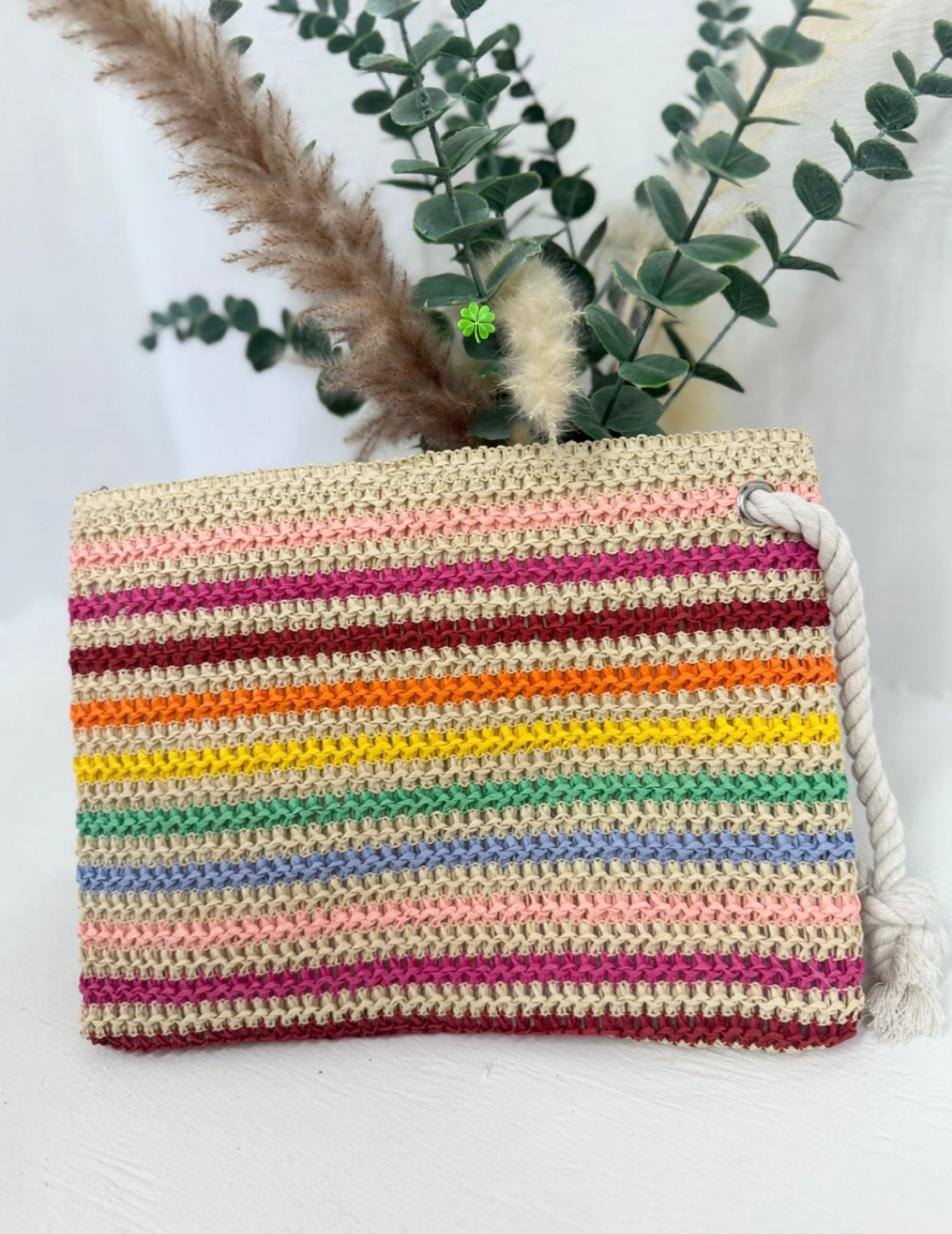 Brighter Days Raffia Wristlet