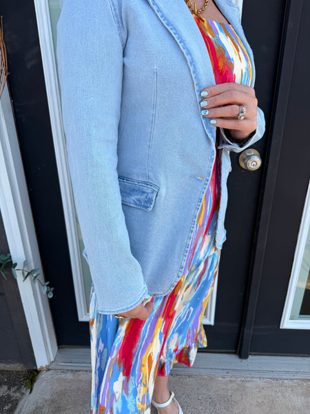 Risen Light Denim Blazer