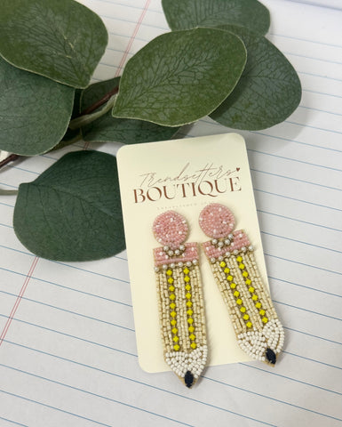 Beaded Pencil Earrings