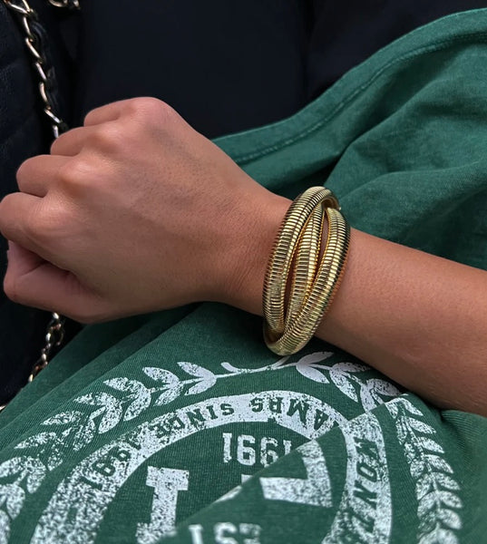 Chansuttpearls Triple Gold Emma Bracelet