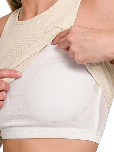 Ribbed Tank With Built In Bra