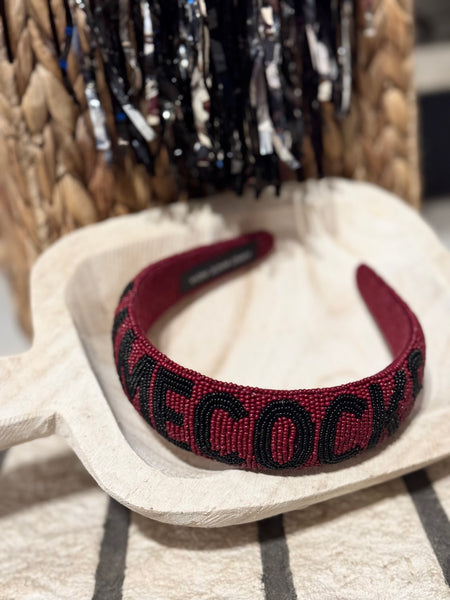 Beaded Gamecocks Headband