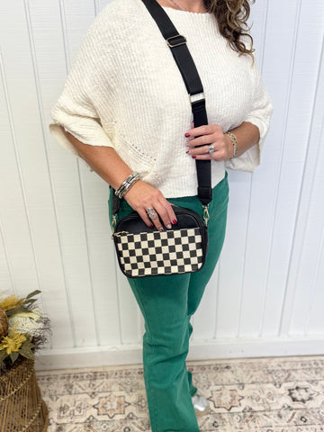 Checkered Black Crossbody