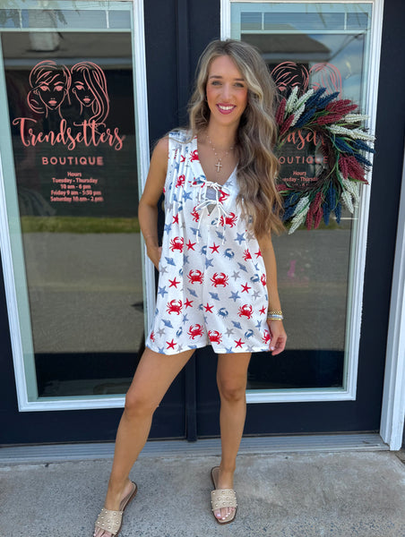 Crabby Girl Romper